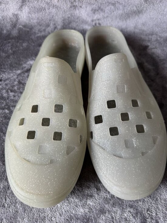 VANS UA Slip-On Mule TRK Mens Size 12 Glitter Grey Rubber Casual Low Water Shoes